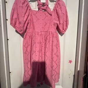 Pink Eyelet Kids Dress